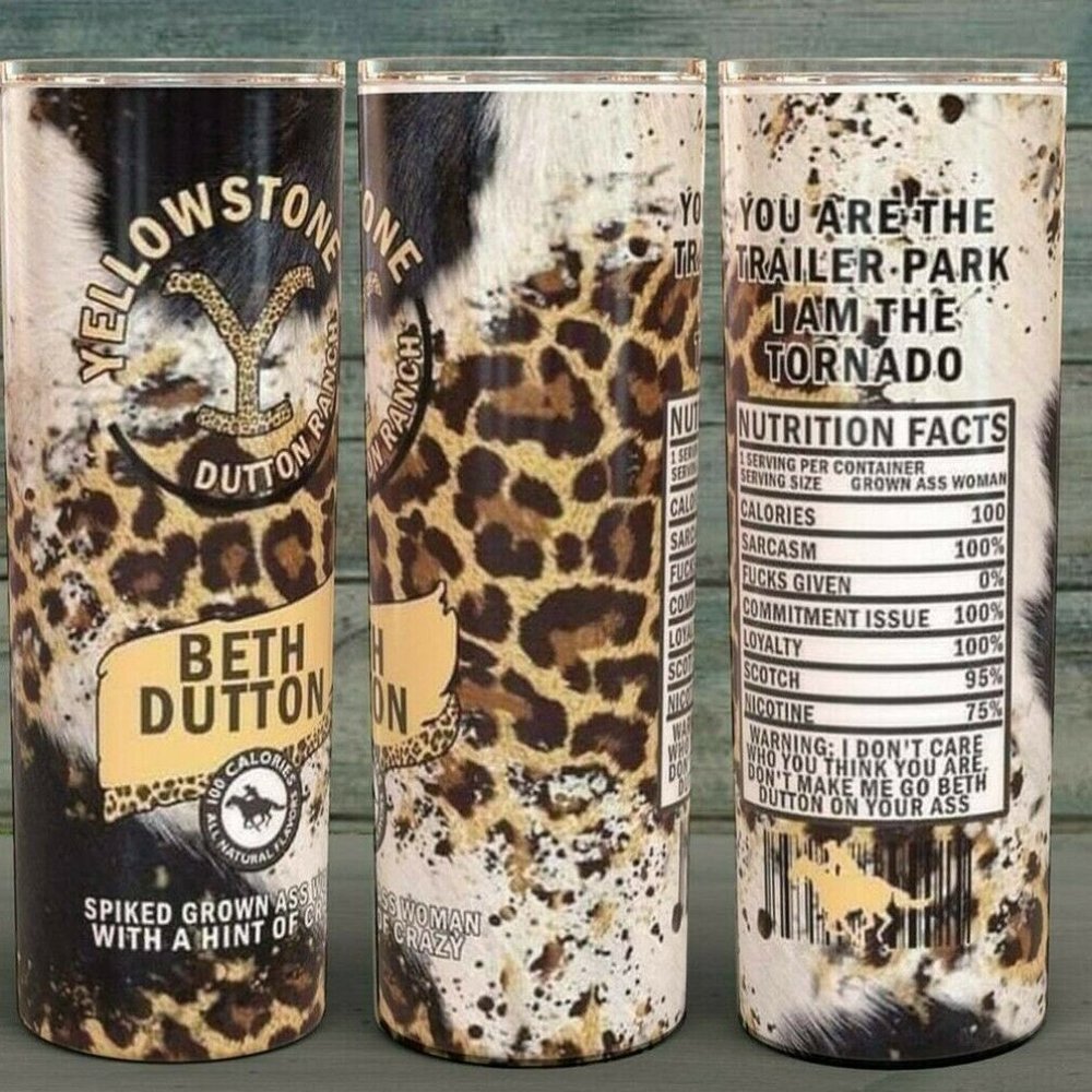 Yellowstone Beth Dutton Leopard Print Tumbler 20 oz
